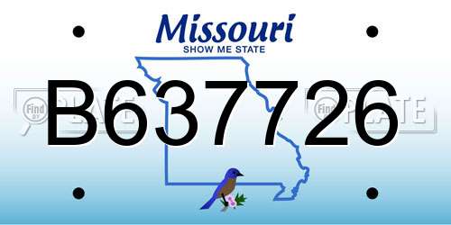 B637726 Missouri License Plate