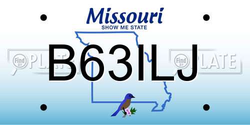 B63ILJ Missouri License Plate