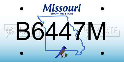 B6447M Missouri License Plate