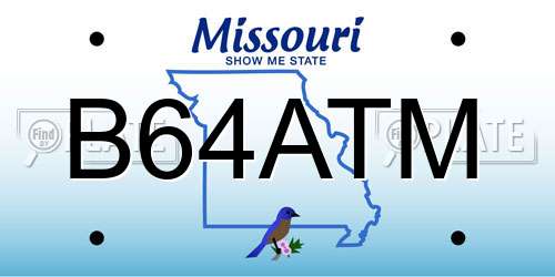 B64ATM Missouri License Plate
