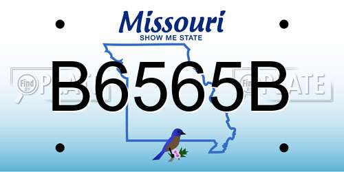 B6565B Missouri License Plate