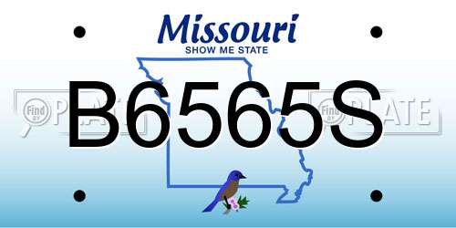 B6565S Missouri License Plate