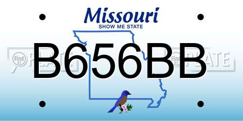 B656BB Missouri License Plate