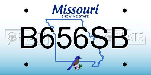 B656SB Missouri License Plate