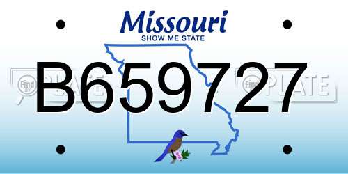 B659727 Missouri License Plate