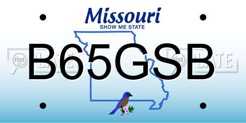 B65GSB Missouri License Plate