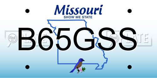 B65GSS Missouri License Plate