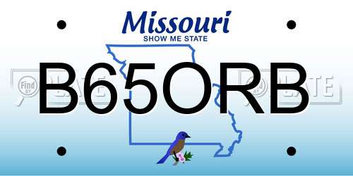 B65ORB Missouri License Plate