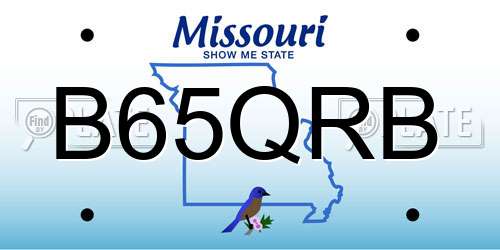 B65QRB Missouri License Plate