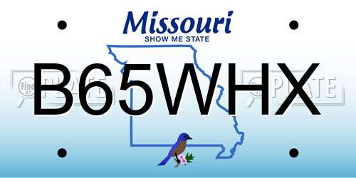 B65WHX Missouri License Plate