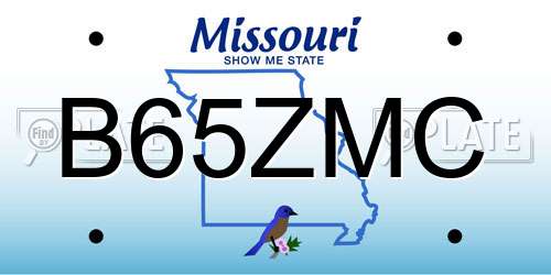 B65ZMC Missouri License Plate