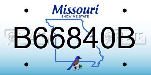 B66840B Missouri License Plate
