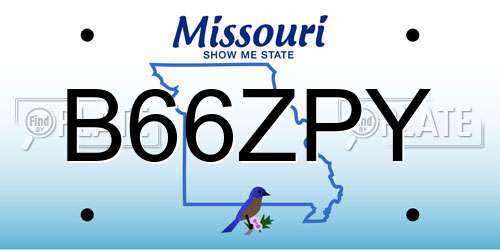 B66ZPY Missouri License Plate