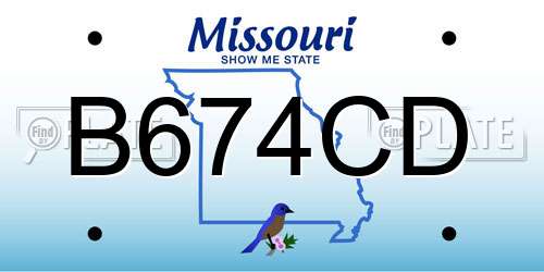B674CD Missouri License Plate