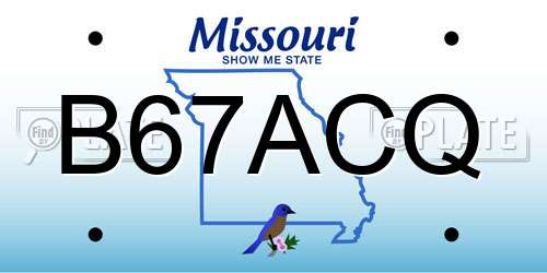 B67ACQ Missouri License Plate