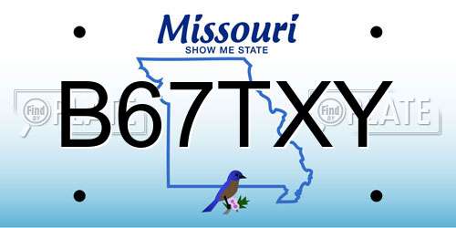 B67TXY Missouri License Plate