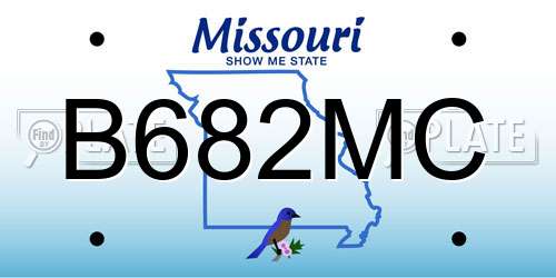 B682MC Missouri License Plate
