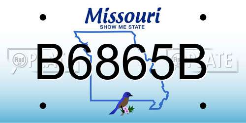 B6865B Missouri License Plate