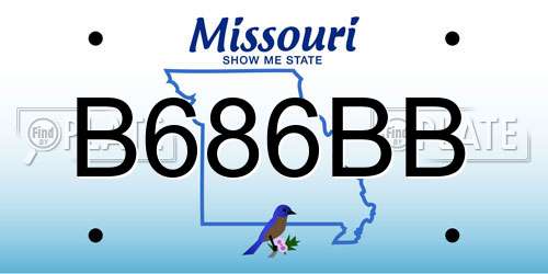 B686BB Missouri License Plate