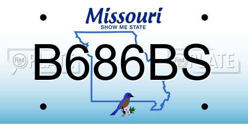 B686BS Missouri License Plate