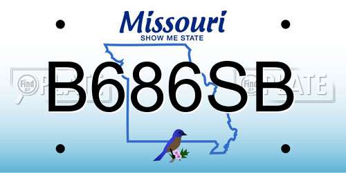 B686SB Missouri License Plate