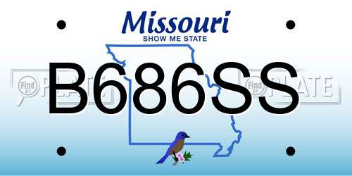 B686SS Missouri License Plate