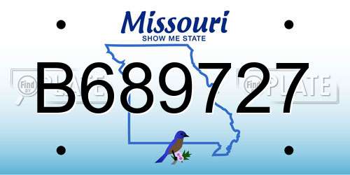 B689727 Missouri License Plate