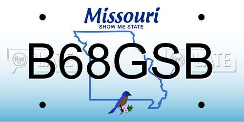 B68GSB Missouri License Plate