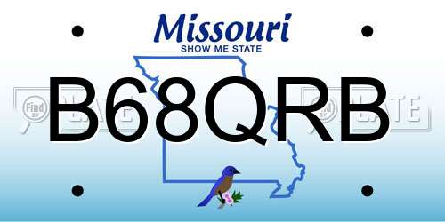 B68QRB Missouri License Plate