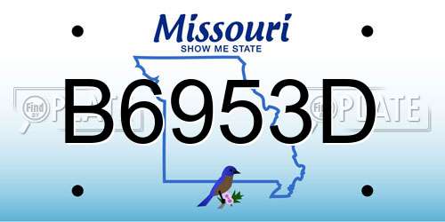 B6953D Missouri License Plate