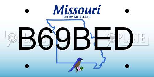 B69BED Missouri License Plate