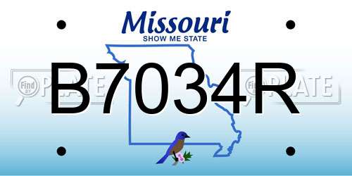 B7034R Missouri License Plate
