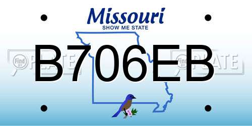 B706EB Missouri License Plate