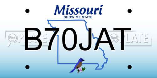 B70JAT Missouri License Plate