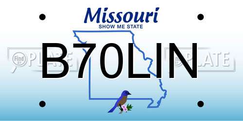 B70LIN Missouri License Plate