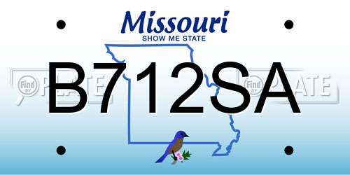 B712SA Missouri License Plate