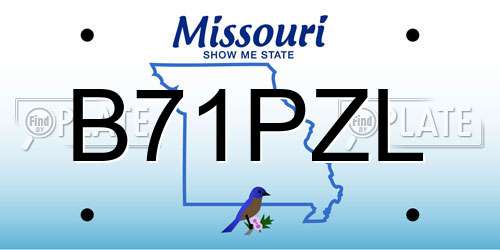 B71PZL Missouri License Plate