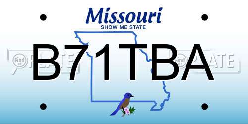 B71TBA Missouri License Plate
