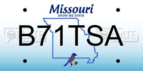 B71TSA Missouri License Plate