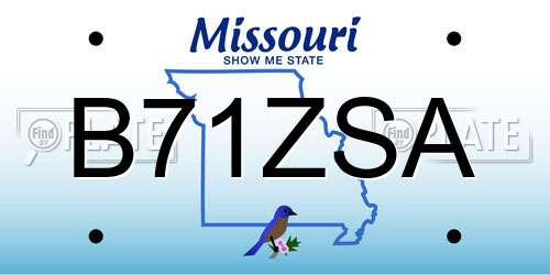 B71ZSA Missouri License Plate