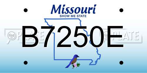 B7250E Missouri License Plate