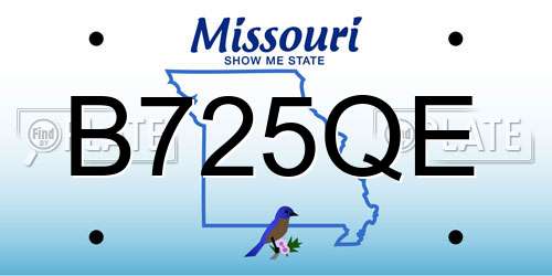 B725QE Missouri License Plate