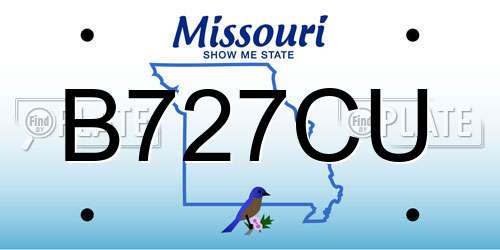 B727CU Missouri License Plate