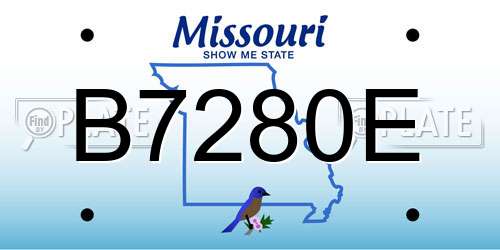 B7280E Missouri License Plate