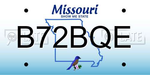 B72BQE Missouri License Plate