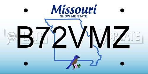B72VMZ Missouri License Plate