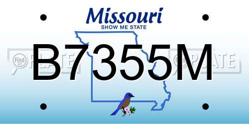 B7355M Missouri License Plate