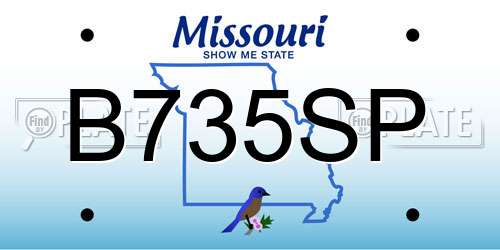 B735SP Missouri License Plate