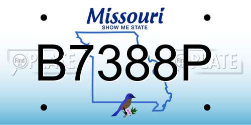 B7388P Missouri License Plate