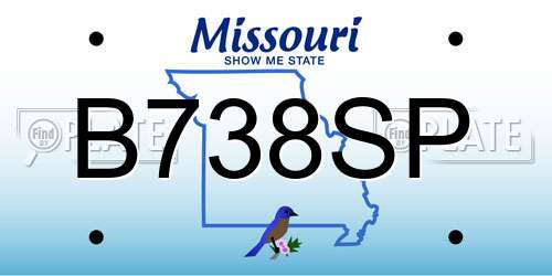 B738SP Missouri License Plate